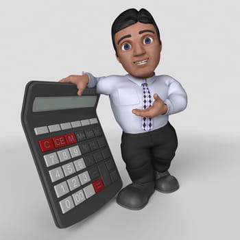 3D Render of Cartoon Business Character