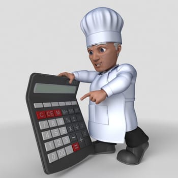 3D Render of Cartoon Baker Character