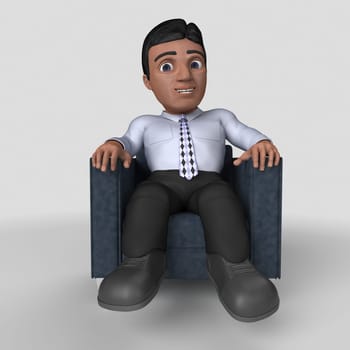 3D Render of Cartoon Business Character