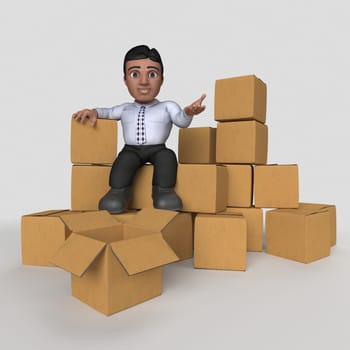 3D Render of Cartoon Business Character