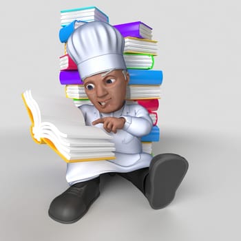 3D Render of Cartoon Baker Character