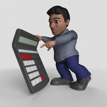 3D Render of Cartoon Casual Character