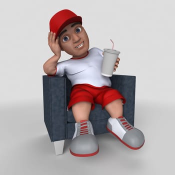 3D Render of Cartoon Sports Character