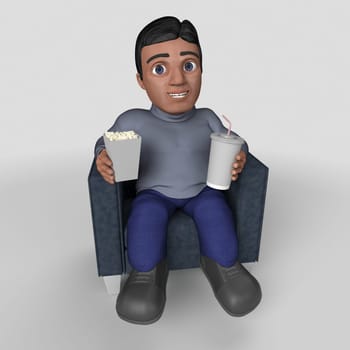 3D Render of Cartoon Casual Character