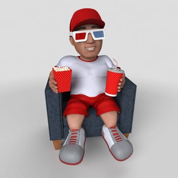 3D Render of Cartoon Sports Character