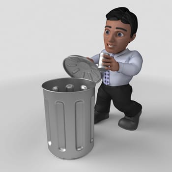 3D Render of Cartoon Business Character