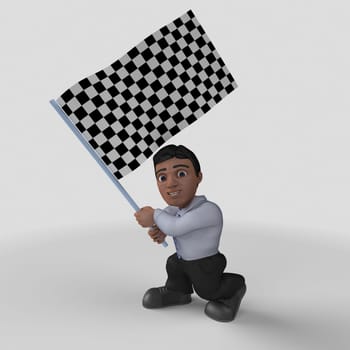 3D Render of Cartoon Business Character