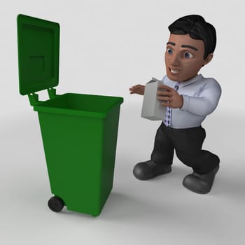 3D Render of Cartoon Business Character