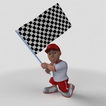 3D Render of Cartoon Sports Character