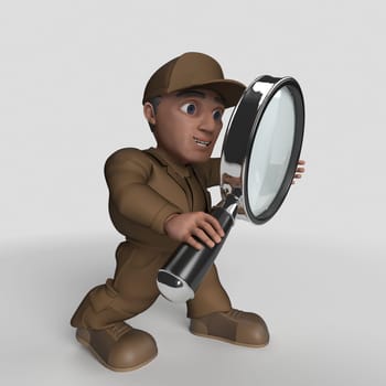 3D Render of Cartoon Delivery Driver
