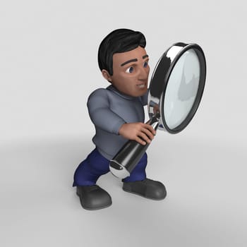 3D Render of Cartoon Casual Character