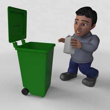 3D Render of Cartoon Casual Character