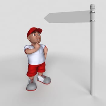 3D Render of Cartoon Sports Character