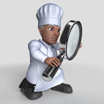 3D Render of Cartoon Baker Character