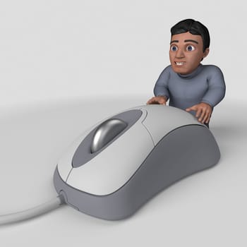 3D Render of Cartoon Casual Character