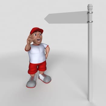 3D Render of Cartoon Sports Character