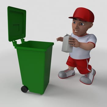3D Render of Cartoon Sports Character