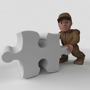 3D Render of Cartoon Delivery Driver