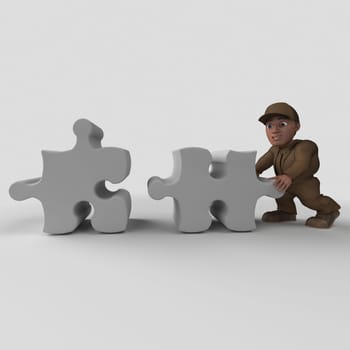 3D Render of Cartoon Delivery Driver