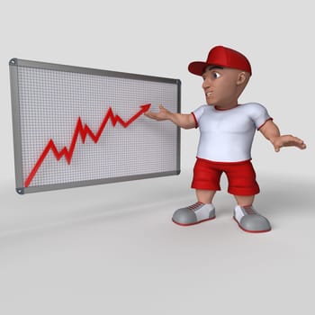 3D Render of Cartoon Sports Character