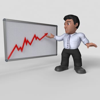 3D Render of Cartoon Business Character