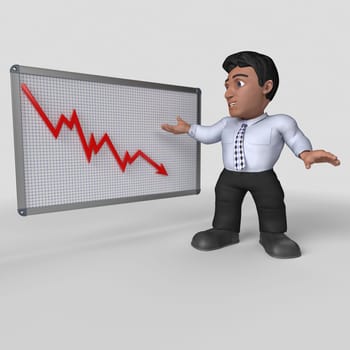 3D Render of Cartoon Business Character