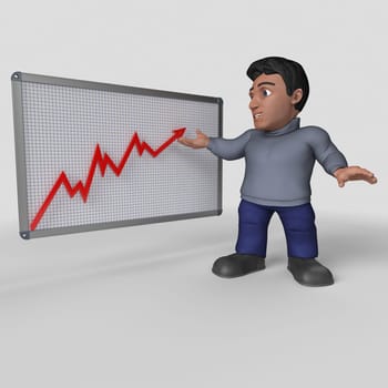 3D Render of Cartoon Casual Character