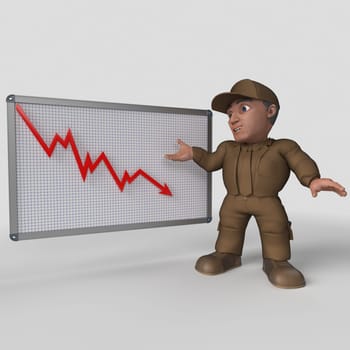 3D Render of Cartoon Delivery Driver