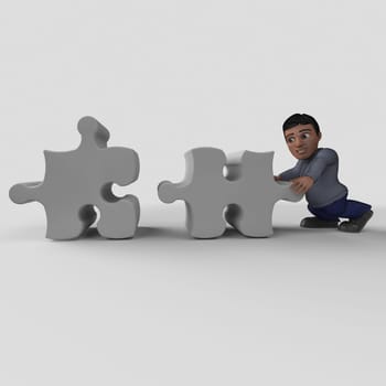 3D Render of Cartoon Casual Character