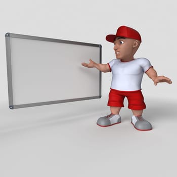 3D Render of Cartoon Sports Character