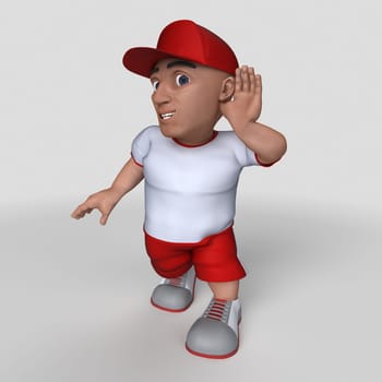 3D Render of Cartoon Sports Character