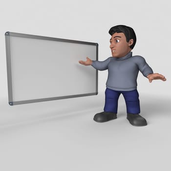 3D Render of Cartoon Casual Character