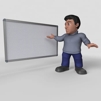 3D Render of Cartoon Casual Character