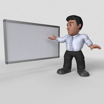 3D Render of Cartoon Business Character