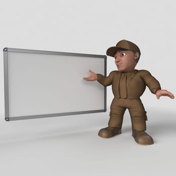 3D Render of Cartoon Delivery Driver
