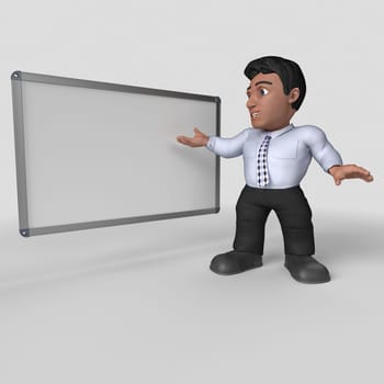 3D Render of Cartoon Business Character