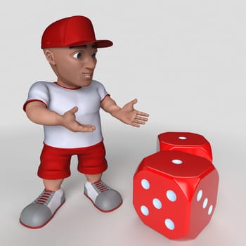 3D Render of Cartoon Sports Character