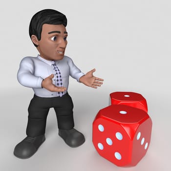 3D Render of Cartoon Business Character