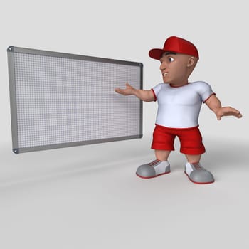 3D Render of Cartoon Sports Character
