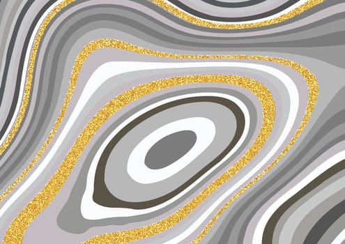 Abstract agate styled texture with gold glitter highlights