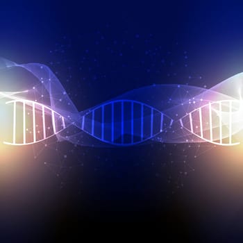DNA strands on an abstract background