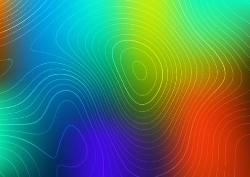 Abstract background with a contour map design with a colourful gradient