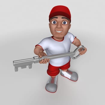 3D Render of Cartoon Sports Character
