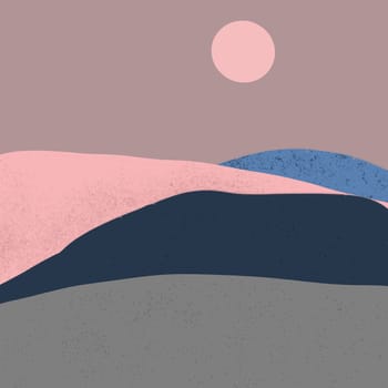 abstract background with a hand painted minimal landscape design