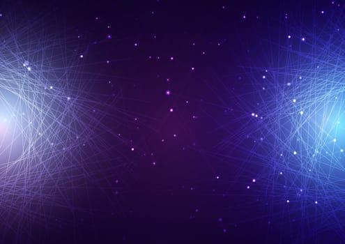 Abstract background with chaotic lines and connecting dots