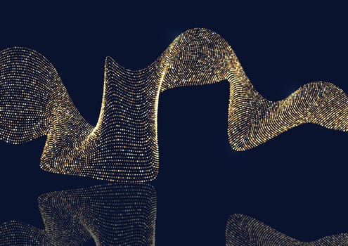 Abstract background with flowing glitter dots design