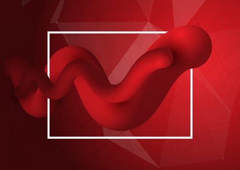 Abstract background with 3d style fluid shapes with white frame
