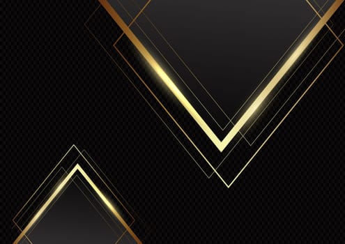 Abstract background with metallic gold triangles on carbon fibre texture