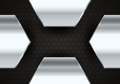 Abstract background with silver metallic textures