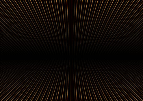 Abstract background with perspective gold stripes design
